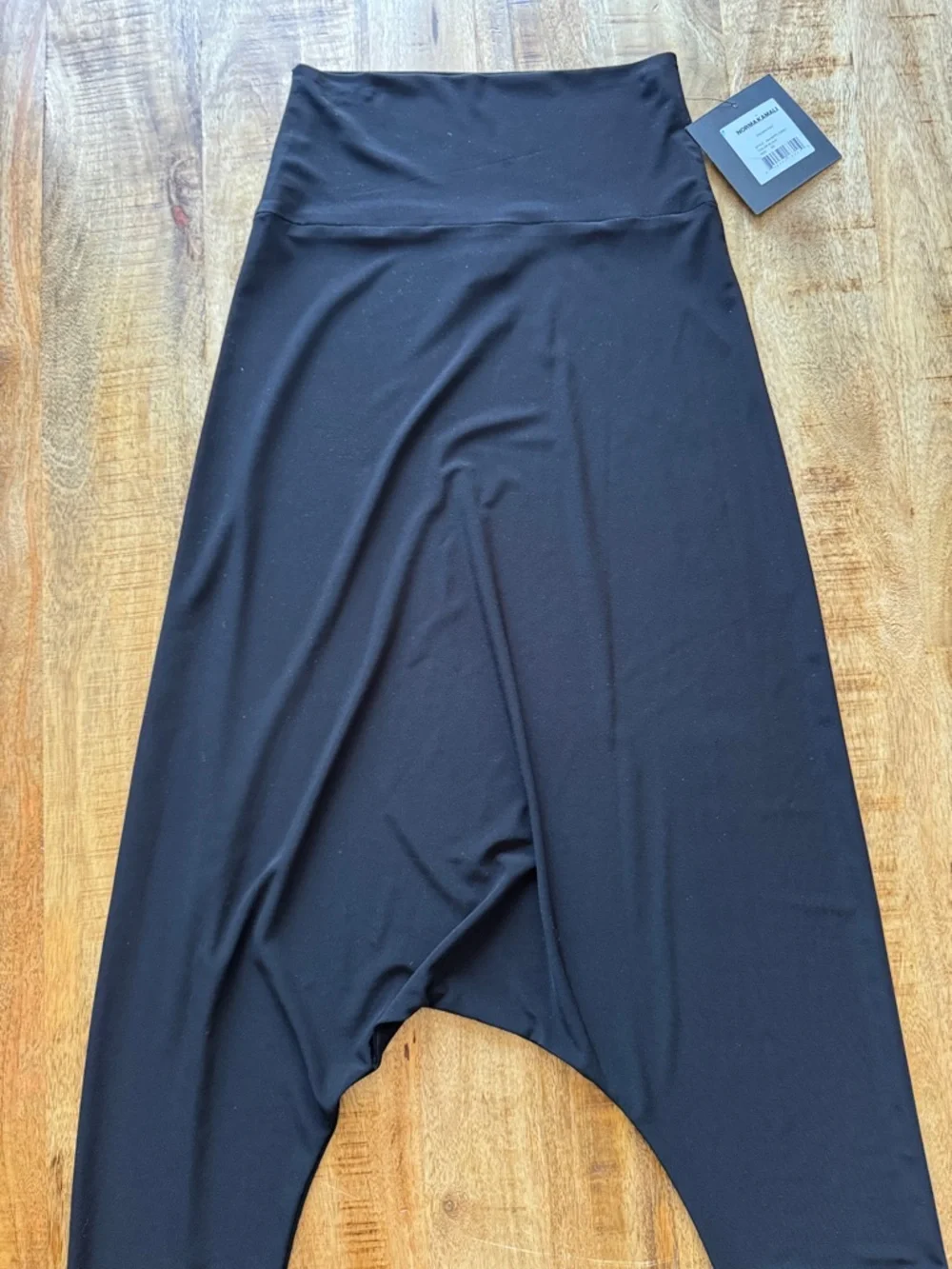Norma Kamali Black Stretch dolman harem pants Leggings drop waist crotch NWT XS